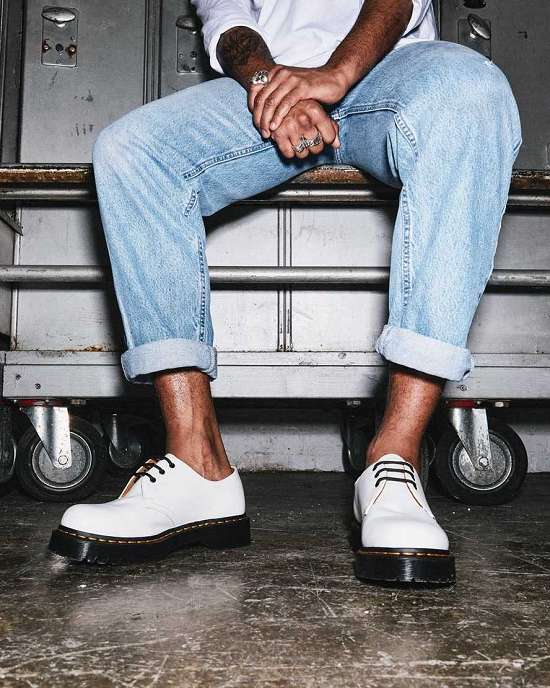 Zapatos Con Cordones Dr. Martens 1461 Bex Smooth Mujer Blancos MX-06418